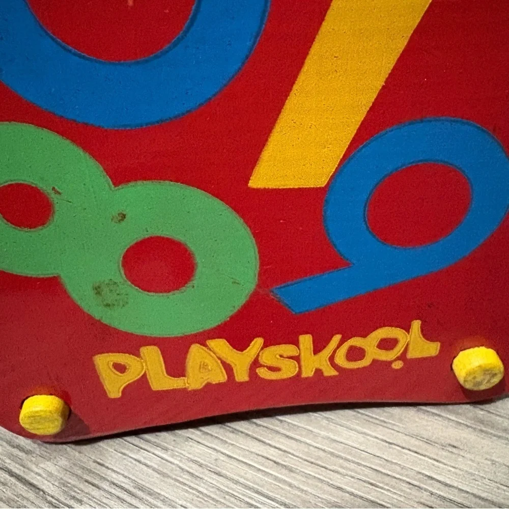Vintage PLAYSKOOL Abacus Wooden Bead Counting Math Toy Rainbow 60’s-70’s